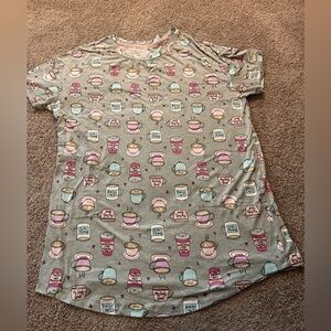 Secret Treasures Gray Long Night Gown
Coffee Theme Pockets

Size X/XL